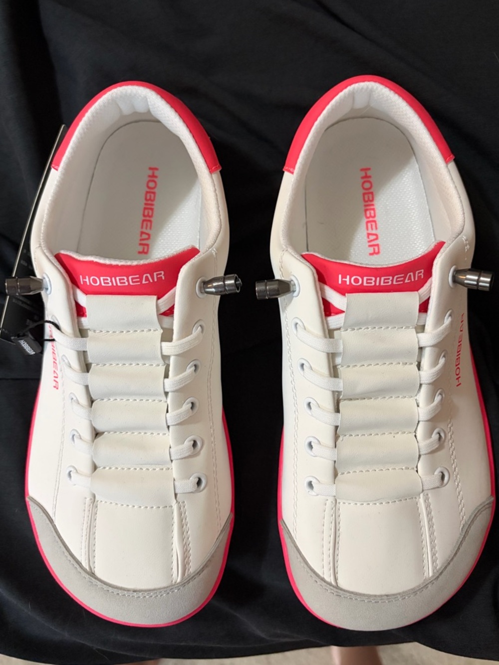 Hobibear Women’s White and Pink Casual Sneakers